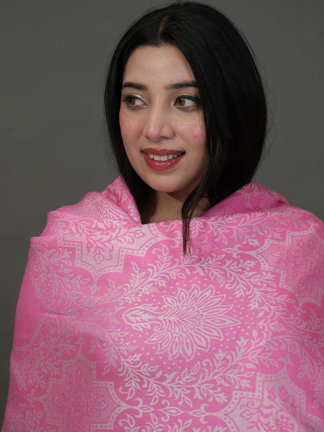 S.T. Women Ethnic Motifs Woven Design Acrylic Shawl thumbnail 2