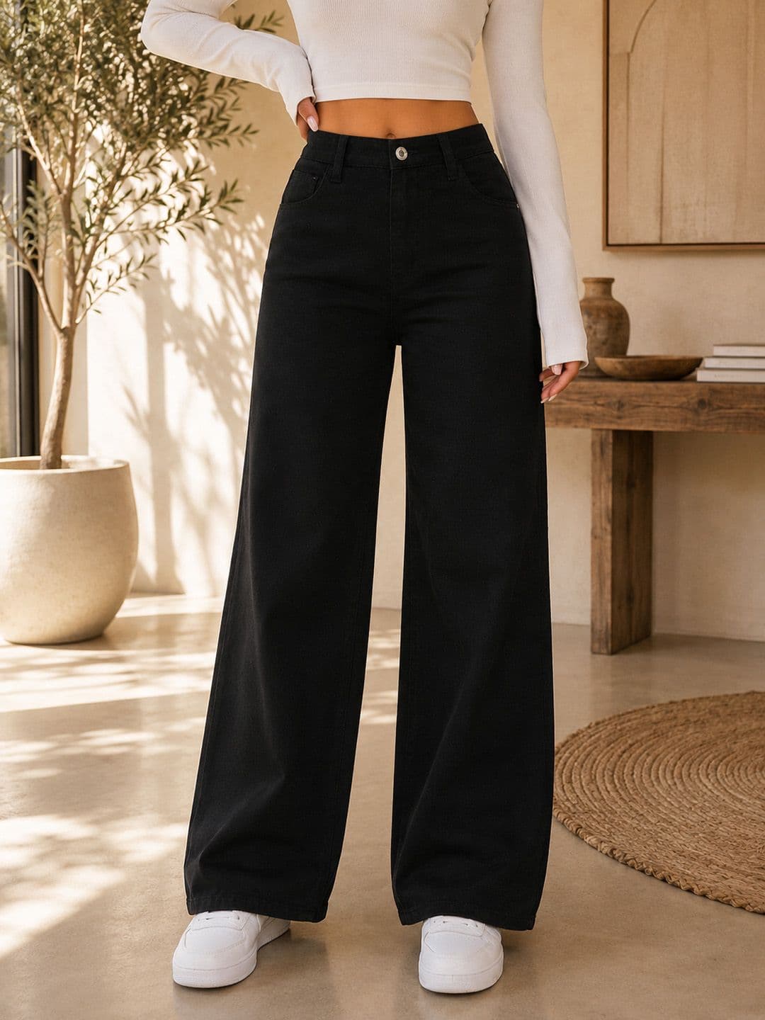 Flying Girls Women Comfort Straight Fit High-Rise Light Fade Stretchable Jeans thumbnail 2