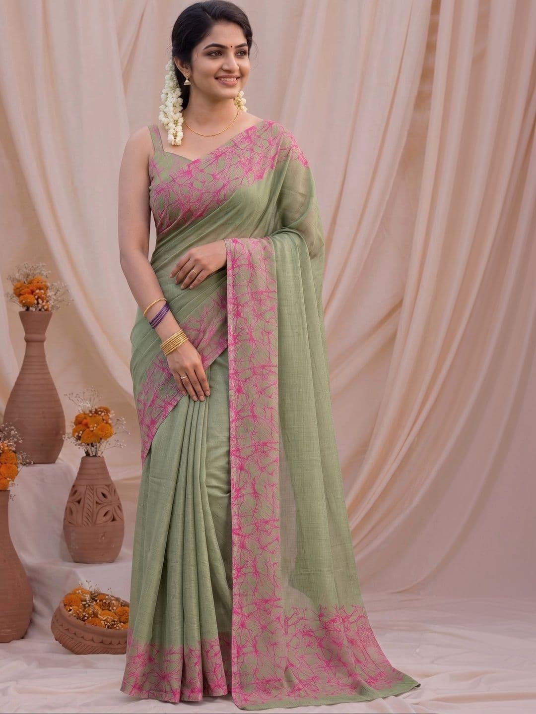 MAGNEITTA Pure Chiffon Designer Saree - view 1