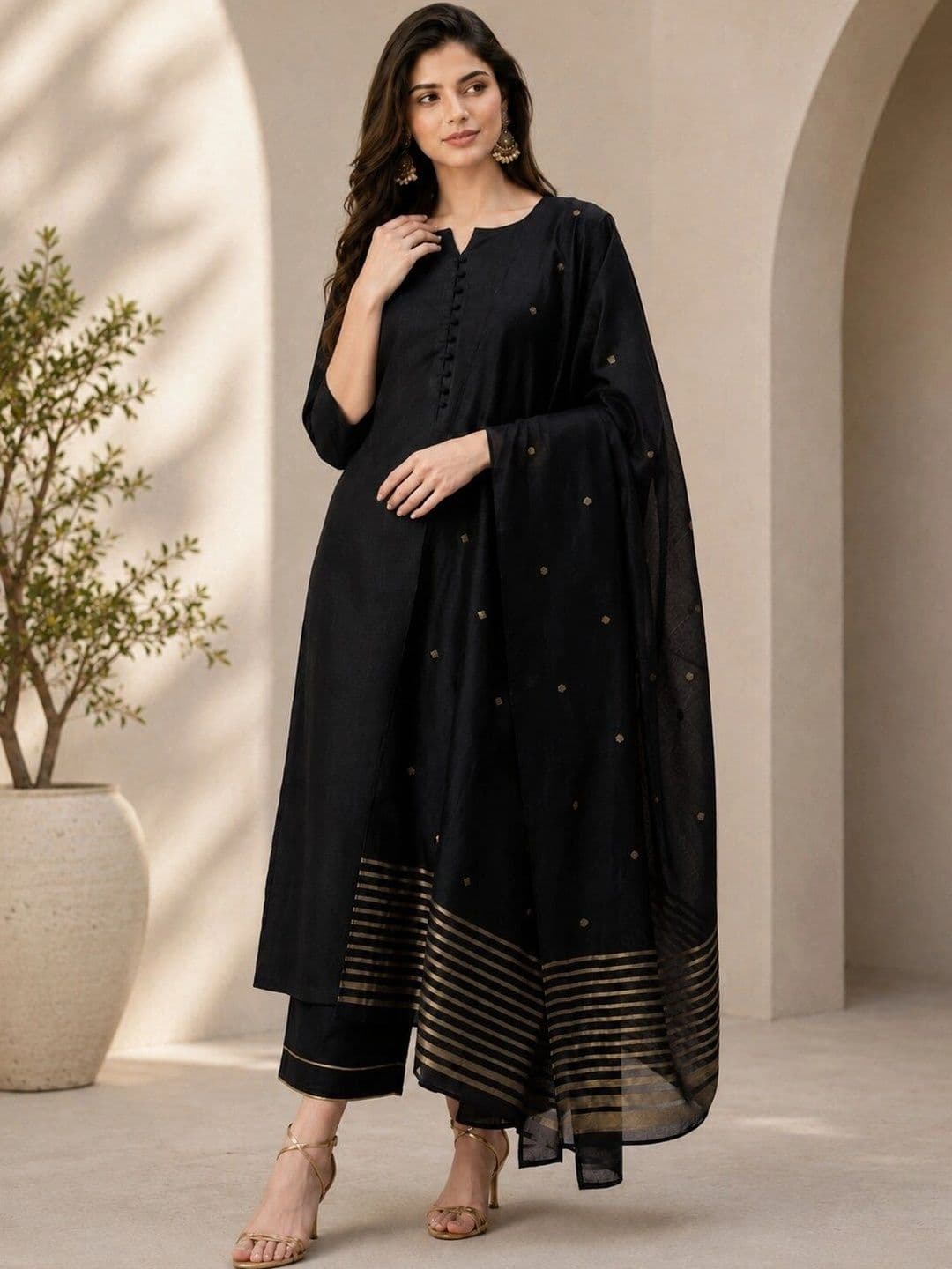 Chhipa Prints Women Ethnic Motifs Regular Kurta with Trousers & With Dupatta thumbnail 7