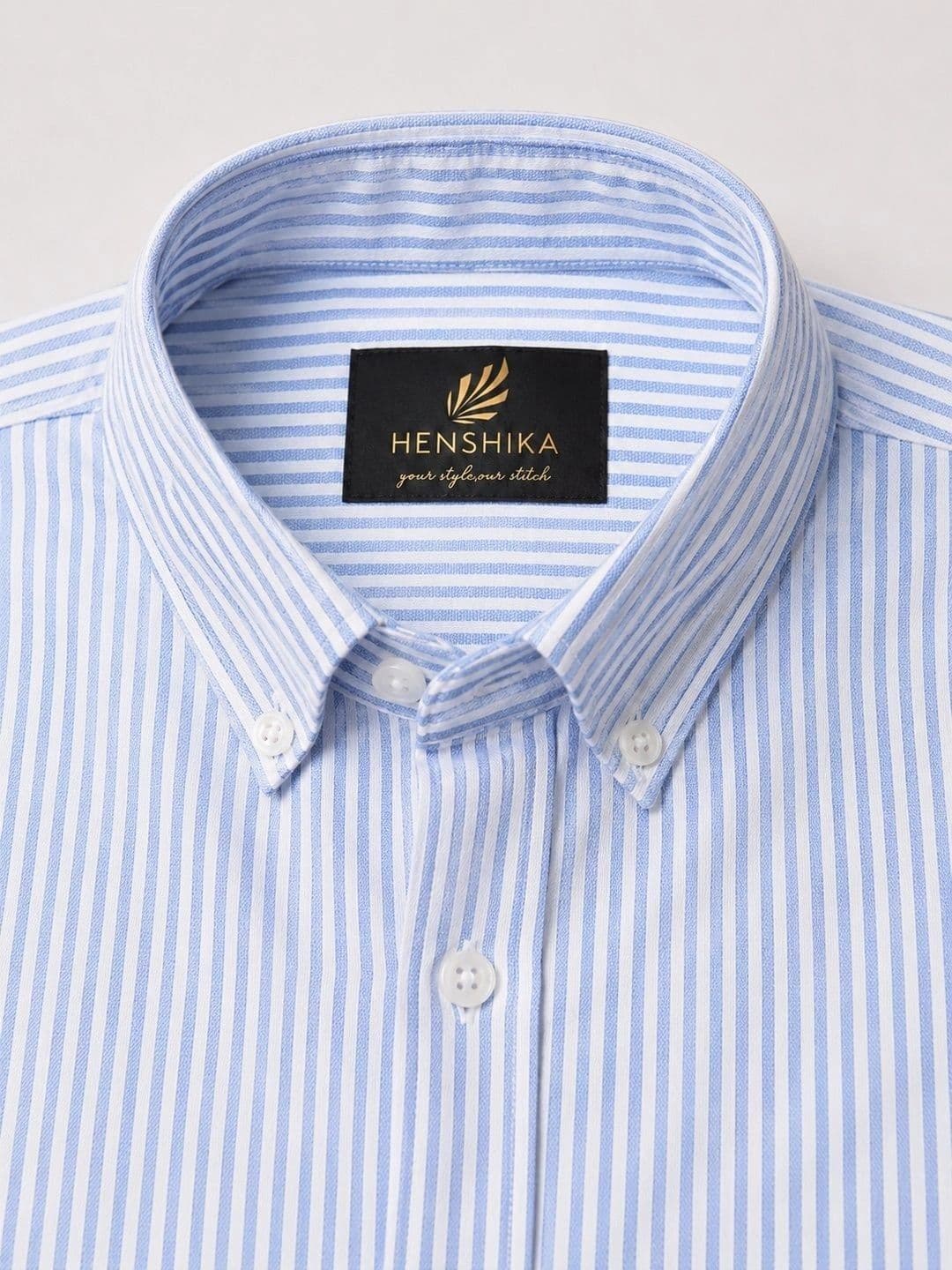 HENSHIKA Men Standard Striped Casual Shirt thumbnail 5