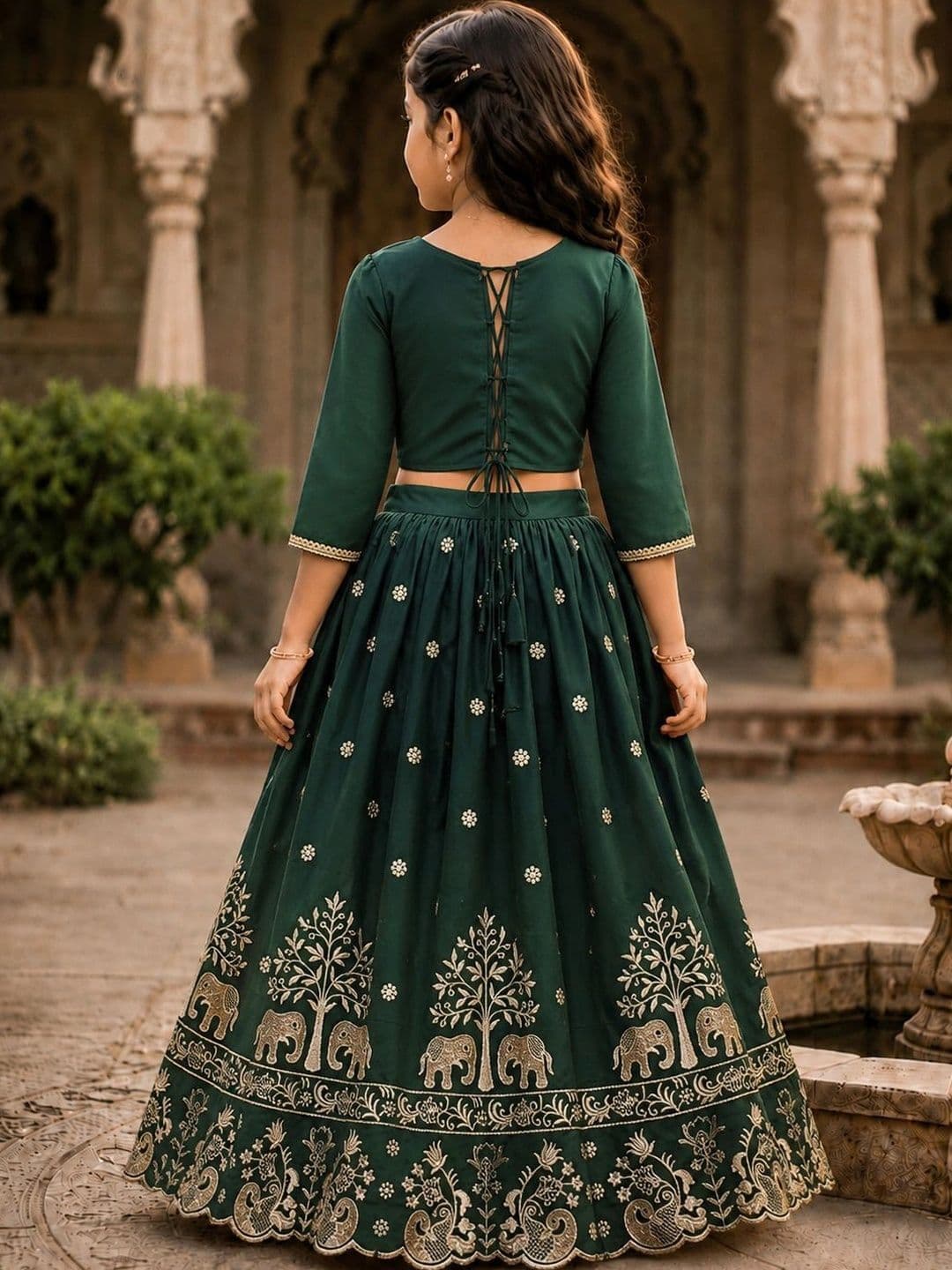 KALINI Girls Embroidered Thread Work Ready to Wear Lehenga Choli thumbnail 5