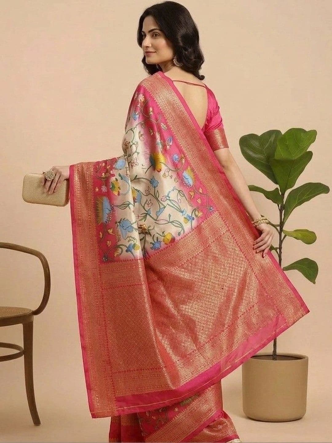 NARIVESH TRENDS Paisley Zari Silk Blend Saree thumbnail 4