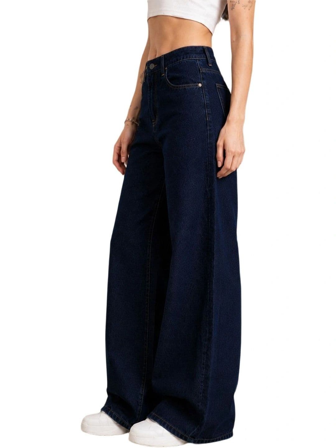 Mast & Harbour Women Comfort Wide Leg High-Rise Stretchable Jeans thumbnail 5