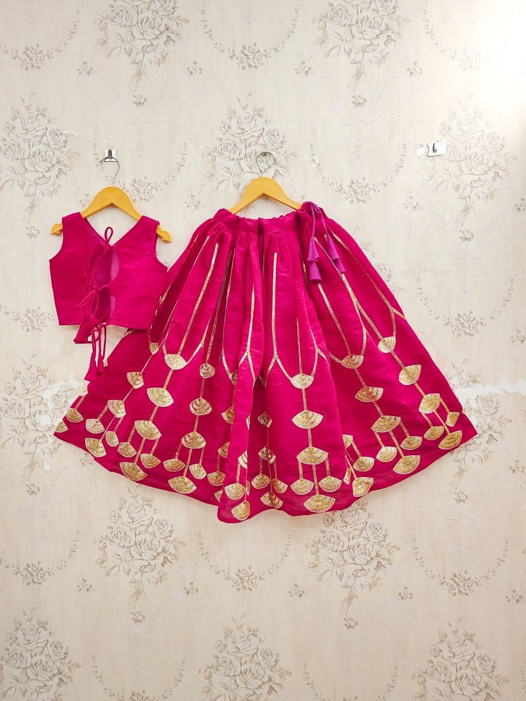 KALINI Girls Embellished Sequinned Ready to Wear Lehenga & thumbnail 5