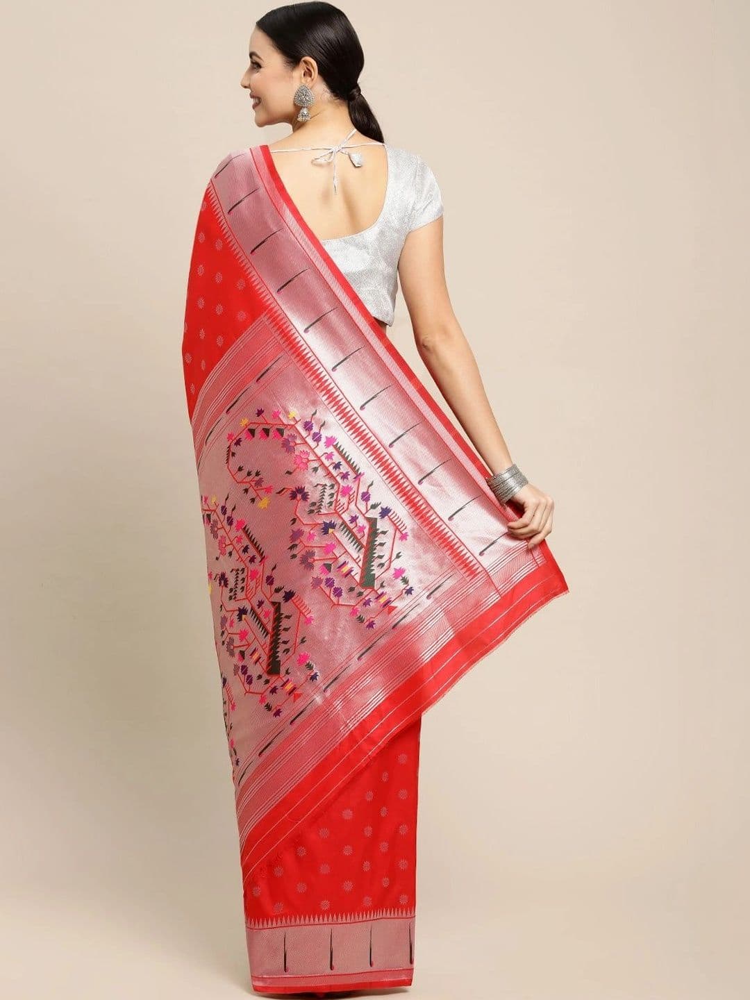 KALINI Woven Design Zari Art Silk Paithani Saree thumbnail 3