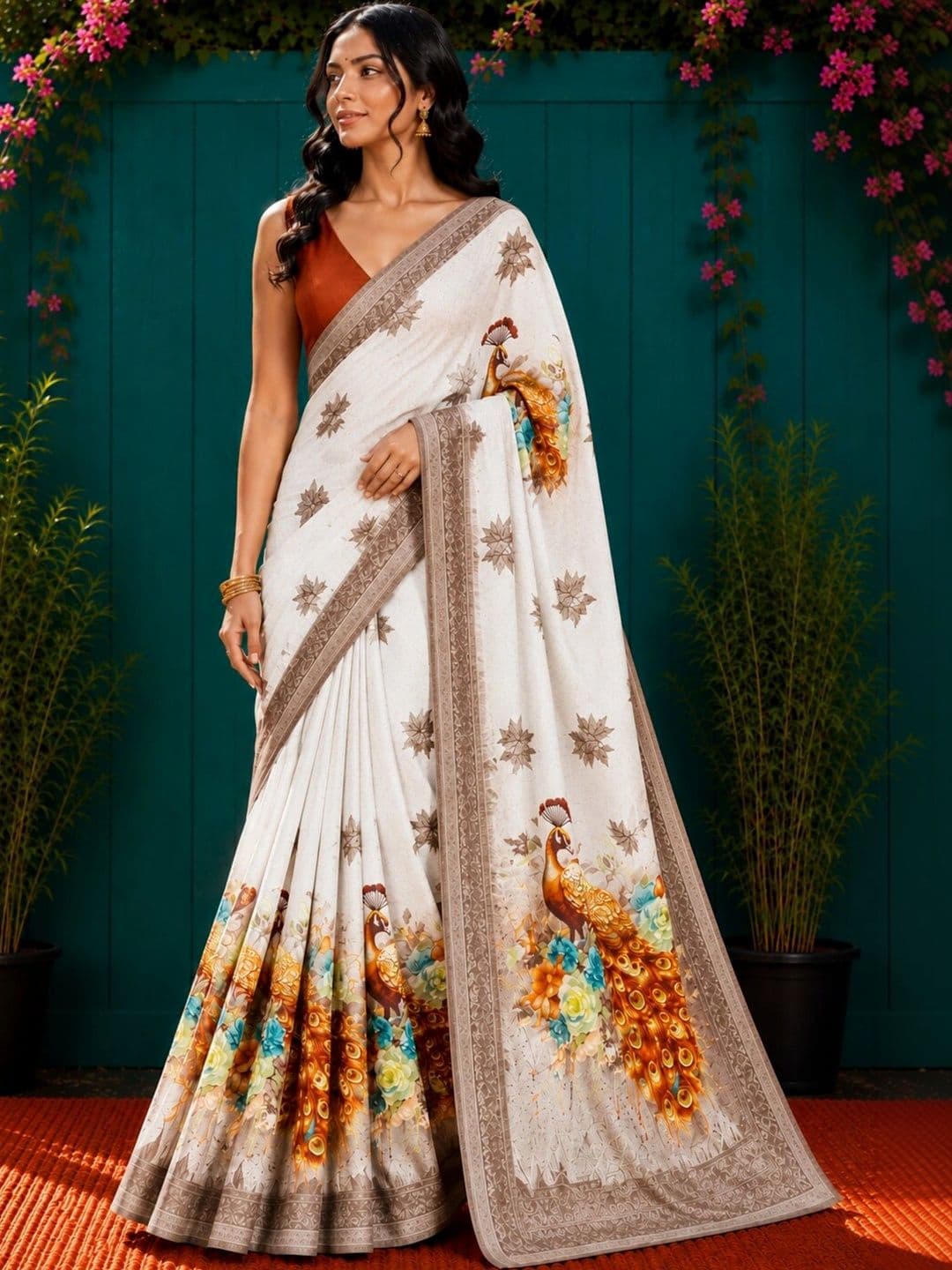Anouk Art Silk Fusion Saree - view 1