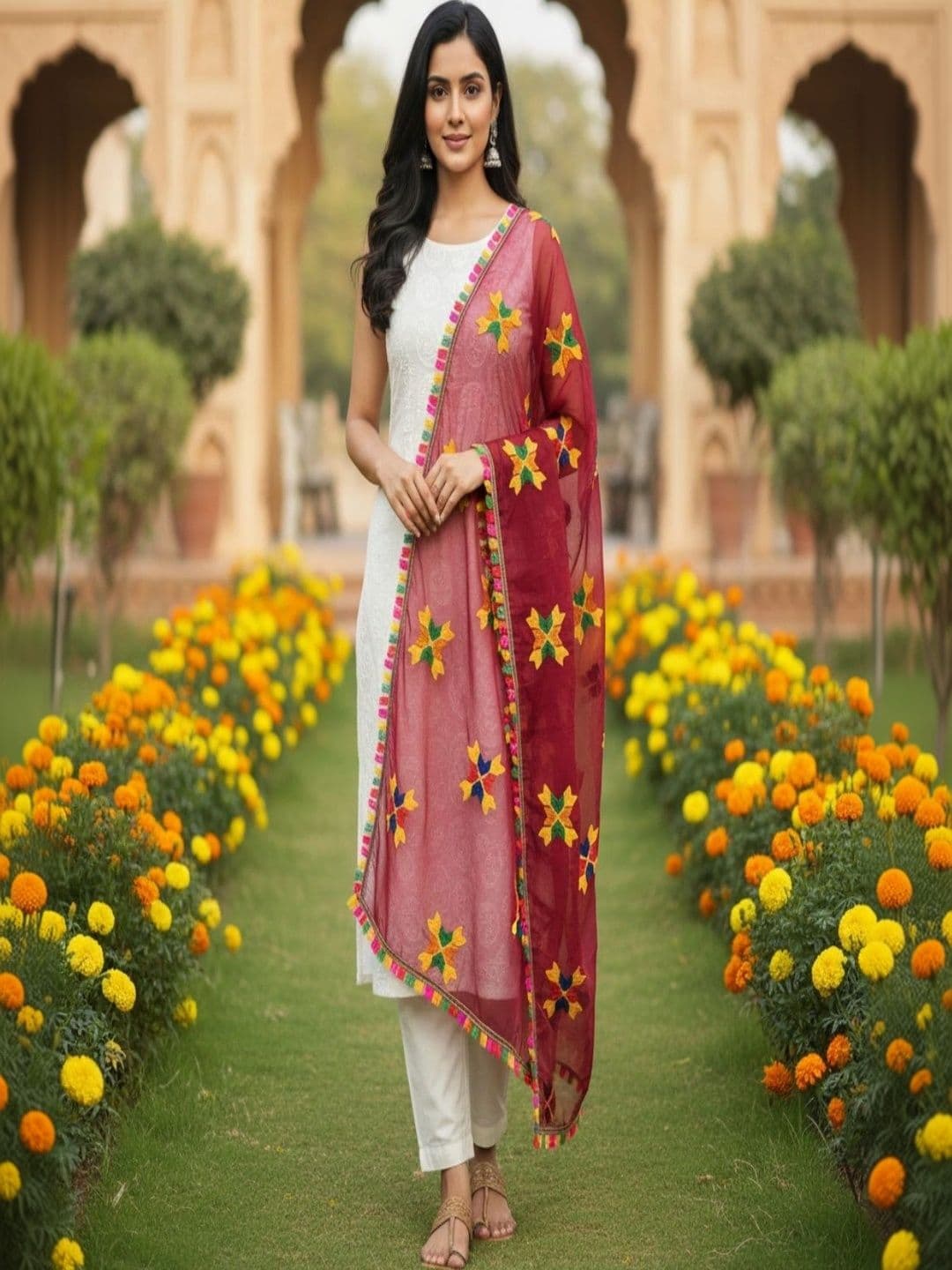 IVAARA Embroidered Dupatta with Thread Work thumbnail 2