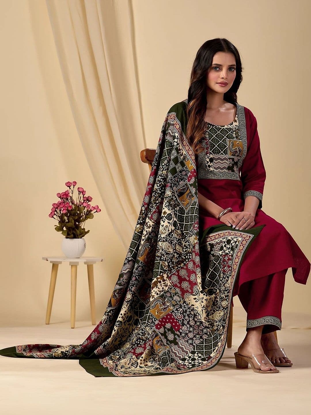 KAYABANDH Printed Pure Cotton Unstitched Dress Material thumbnail 2