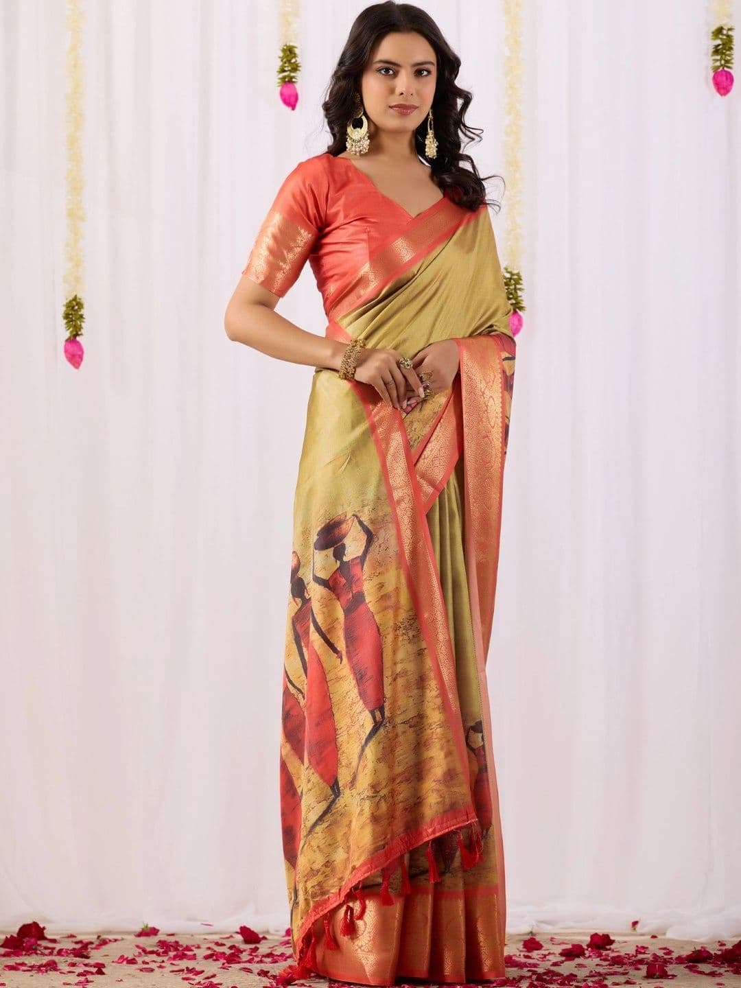 DIVASTRI Warli Zari Silk Blend Designer Saree thumbnail 2