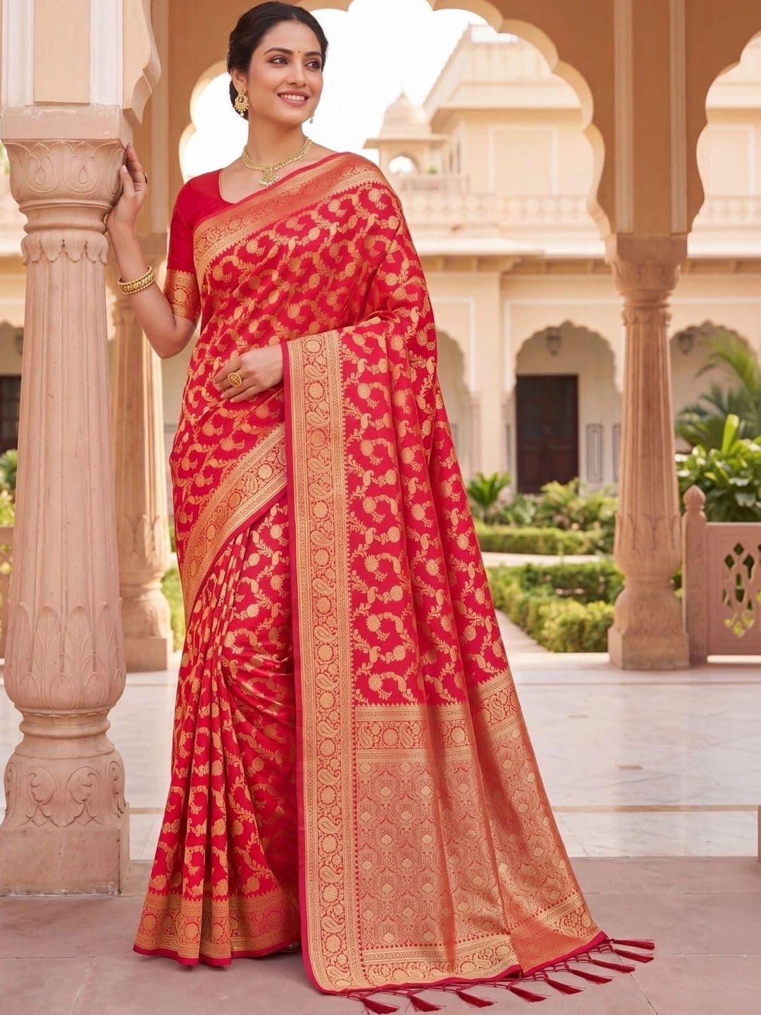KALINI Zari Banarasi Saree thumbnail 4