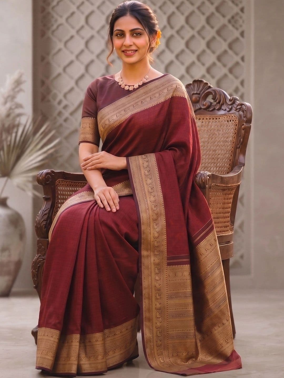 AJ FASHION PLUS Woven Design Zari Art Silk Banarasi Saree thumbnail 5
