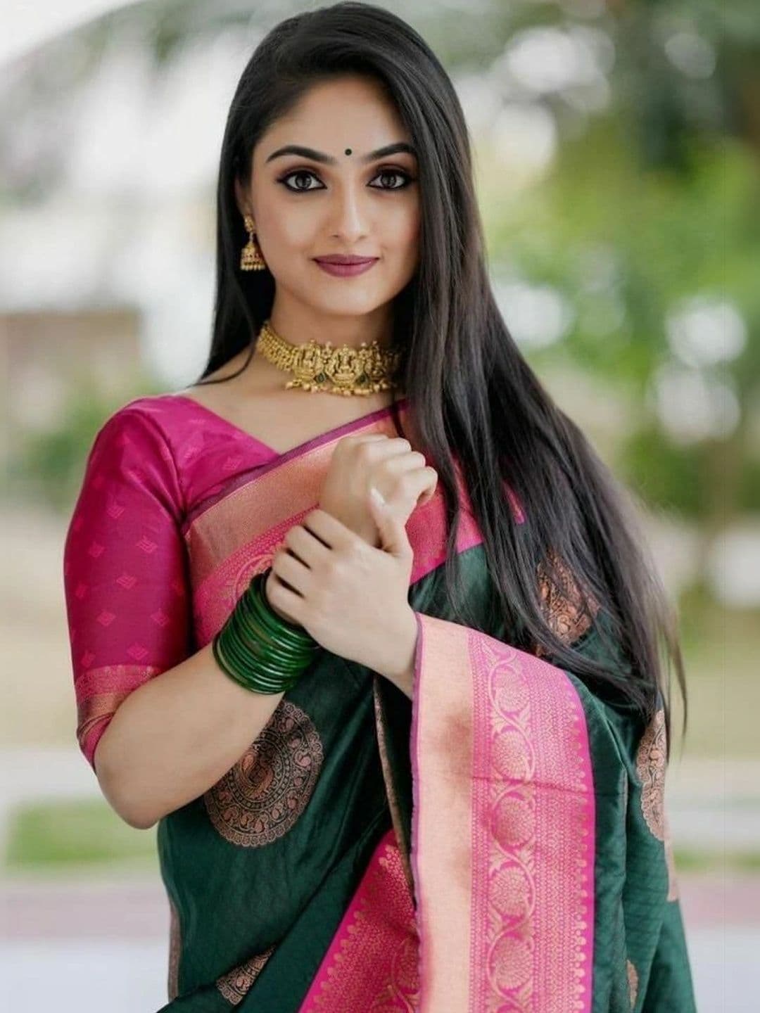 AmiFashion Woven Design Zari Art Silk Banarasi Saree thumbnail 3