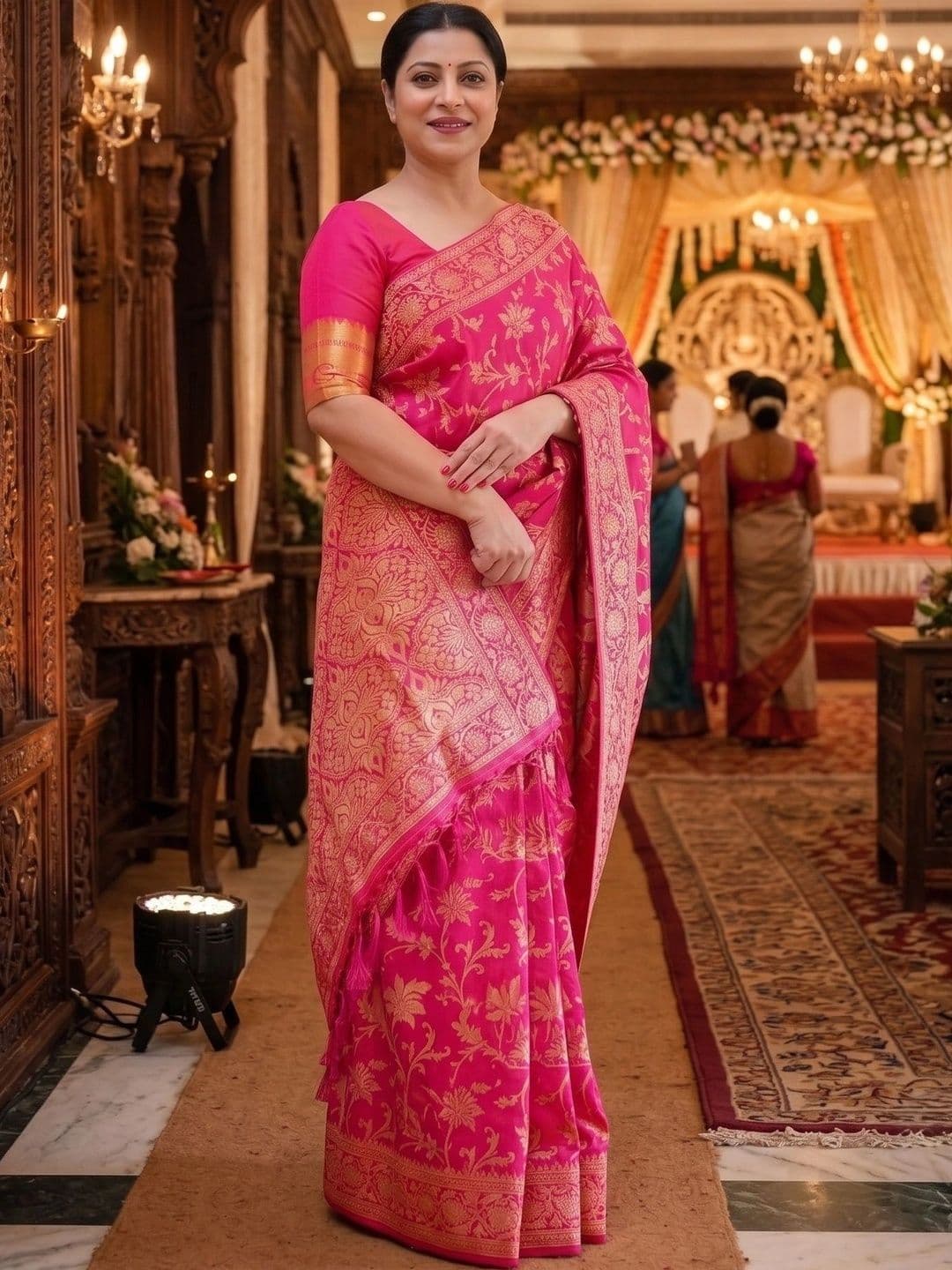 AJ FASHION PLUS Woven Design Zari Art Silk Banarasi Saree - view 1