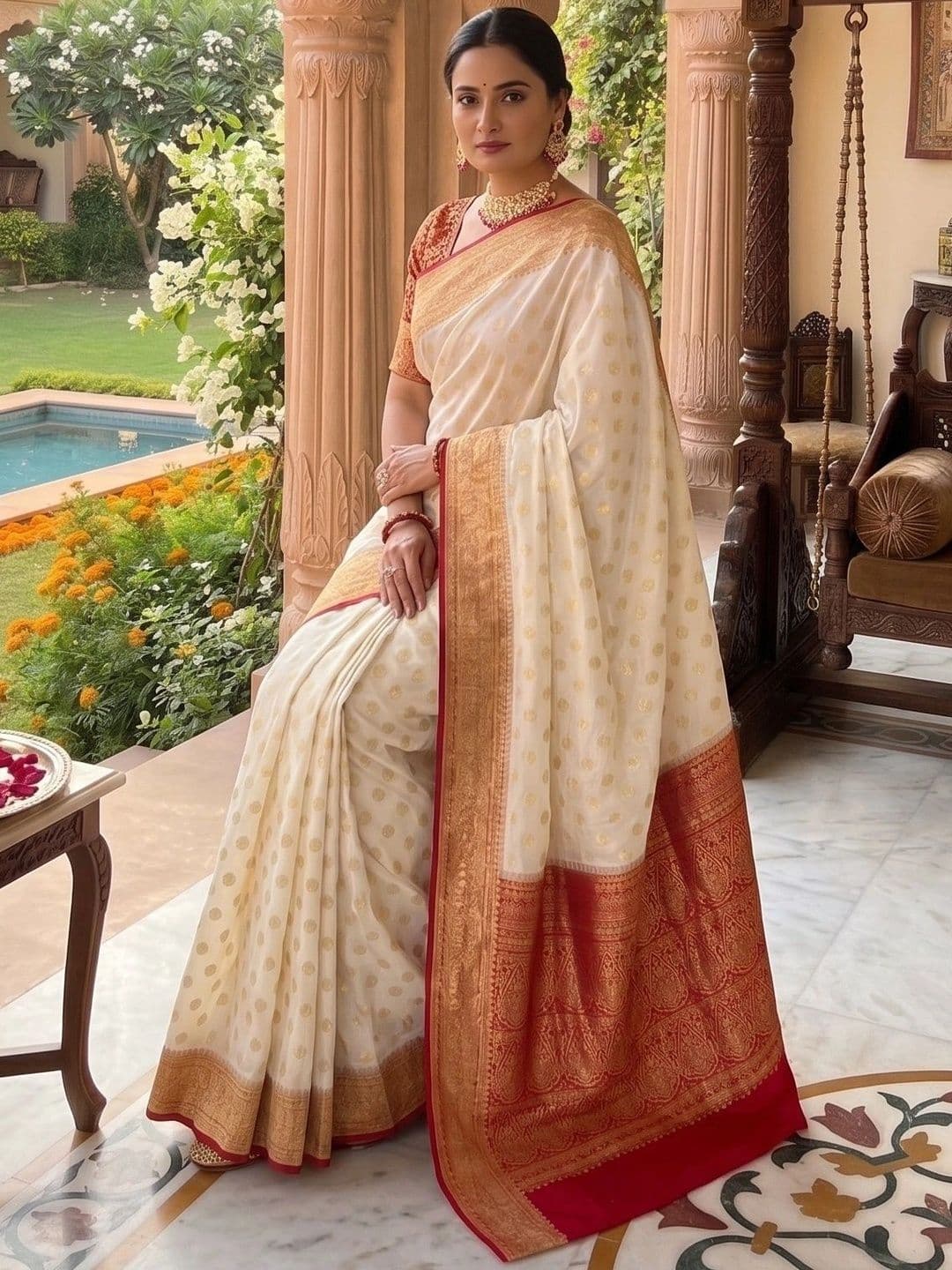 GMK Fashions Woven Design Zari Art Silk Banarasi Saree thumbnail 2