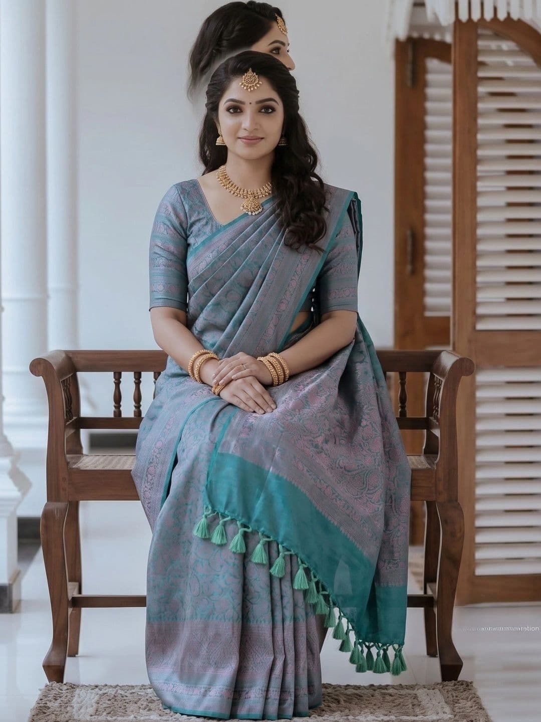 FASHIONIZO Woven Design Zari Art Silk Banarasi Saree thumbnail 6