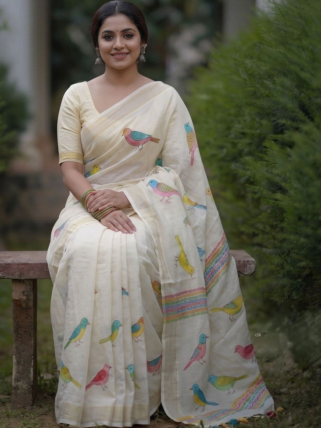 Bhagirath Fashion Woven Design Zari Linen Blend Saree thumbnail 3