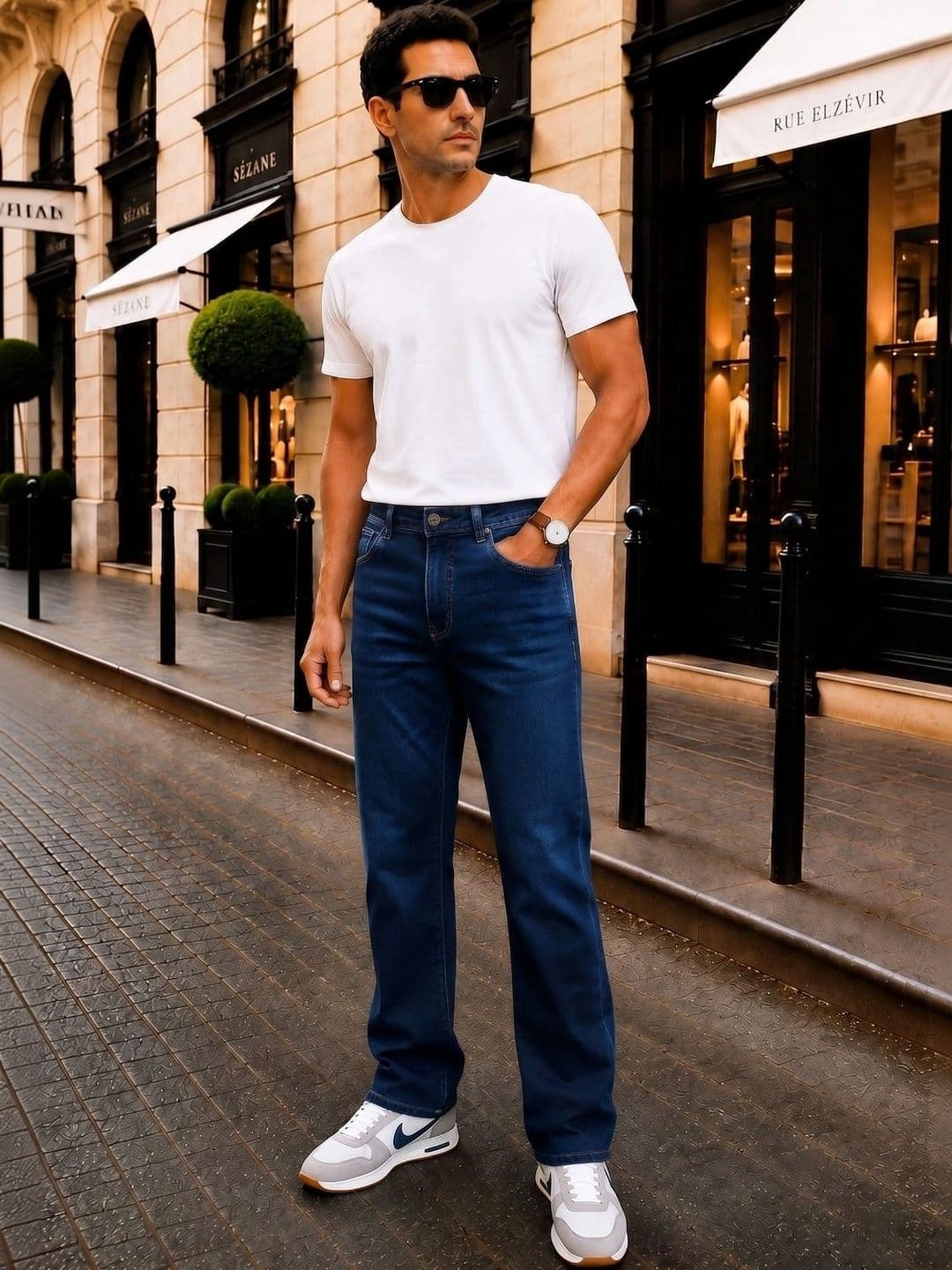 zayla Men Jean Regular Fit Mid-Rise Light Fade Stretchable Jeans thumbnail 3