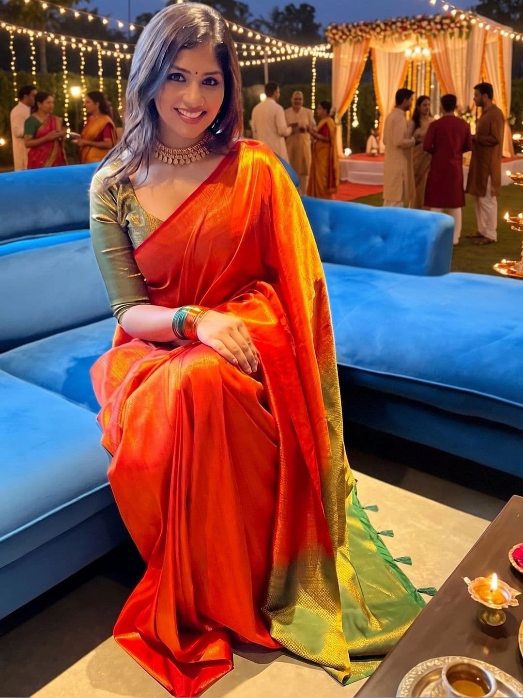 SHRIADINATH Woven Design Zari Art Silk Banarasi Saree thumbnail 3