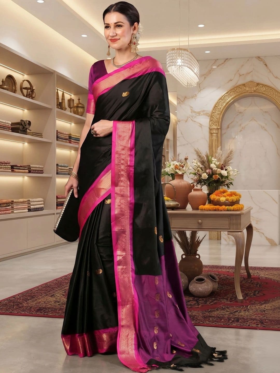Zimzims Woven Design Zari Art Silk Banarasi Saree - view 1
