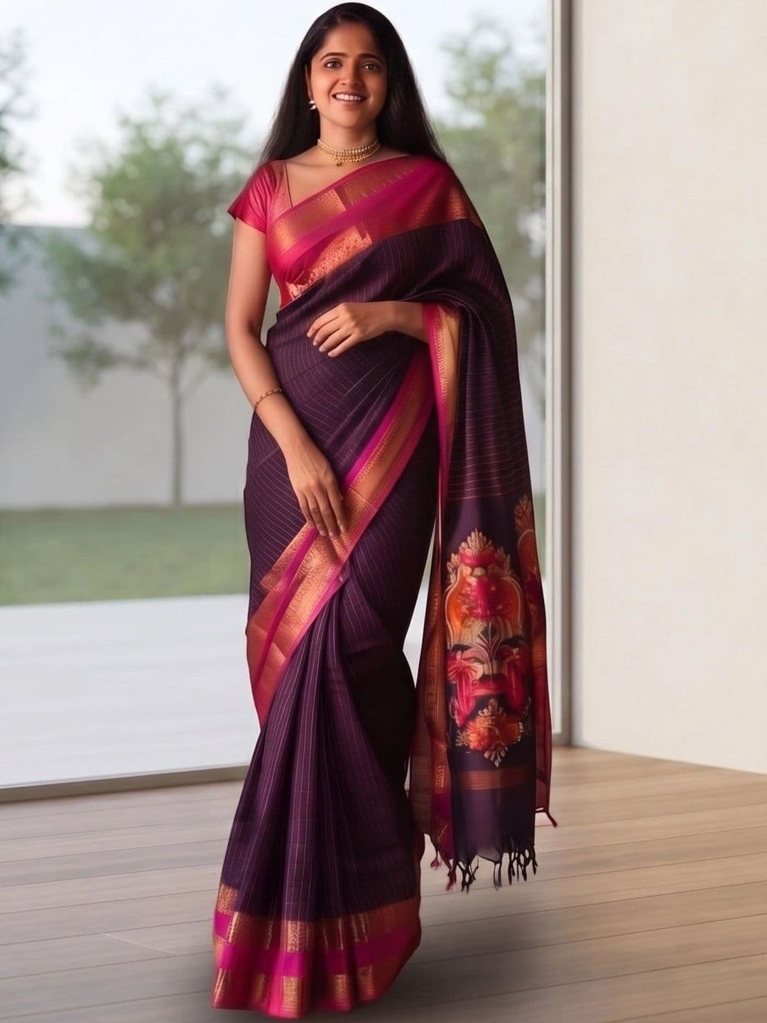 FASHIONIZO Woven Design Zari Art Silk Banarasi Saree - view 1