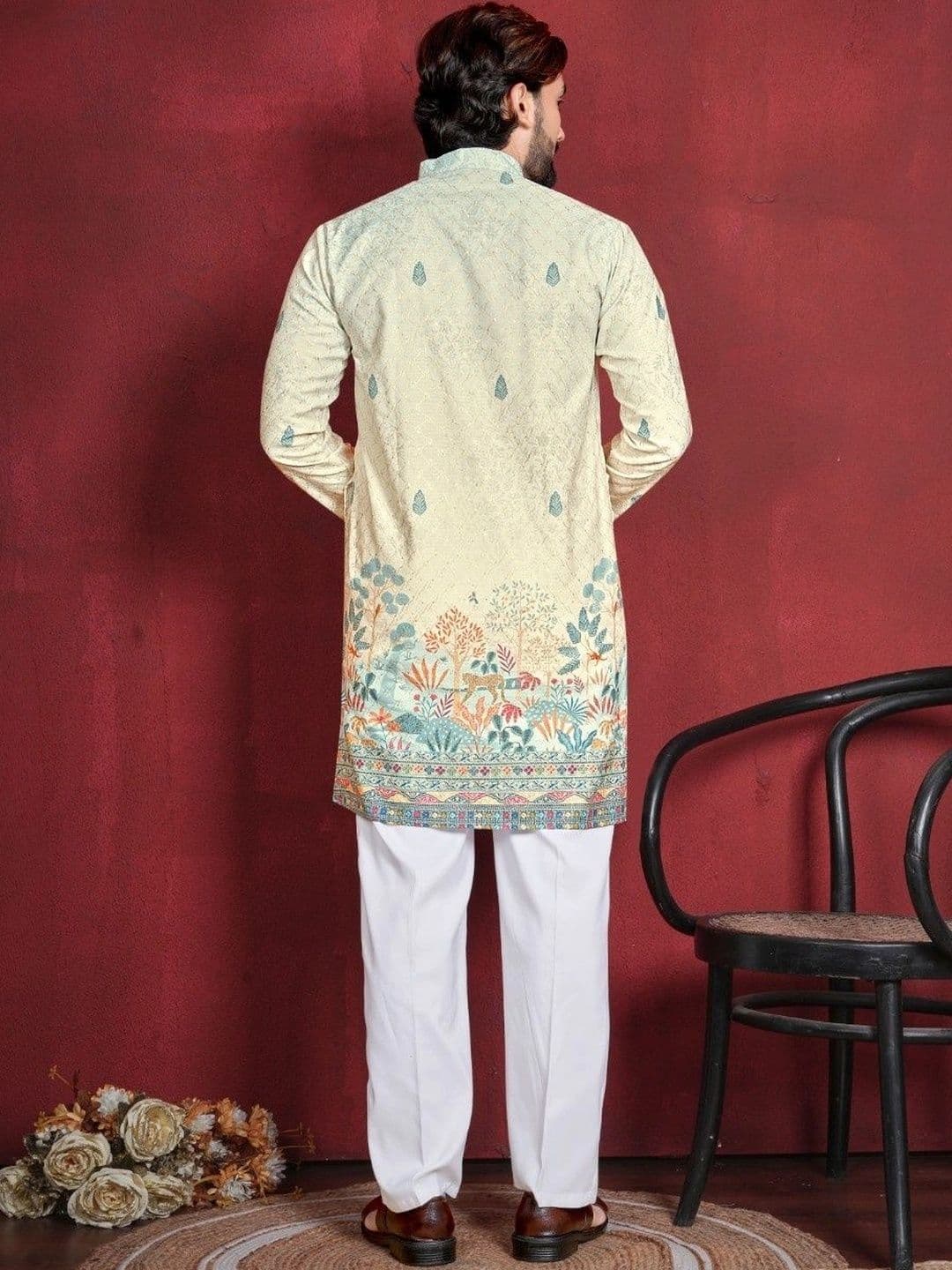 CHARLOTTE GRACIOUS Men Ethnic Motifs Printed Kurta thumbnail 4