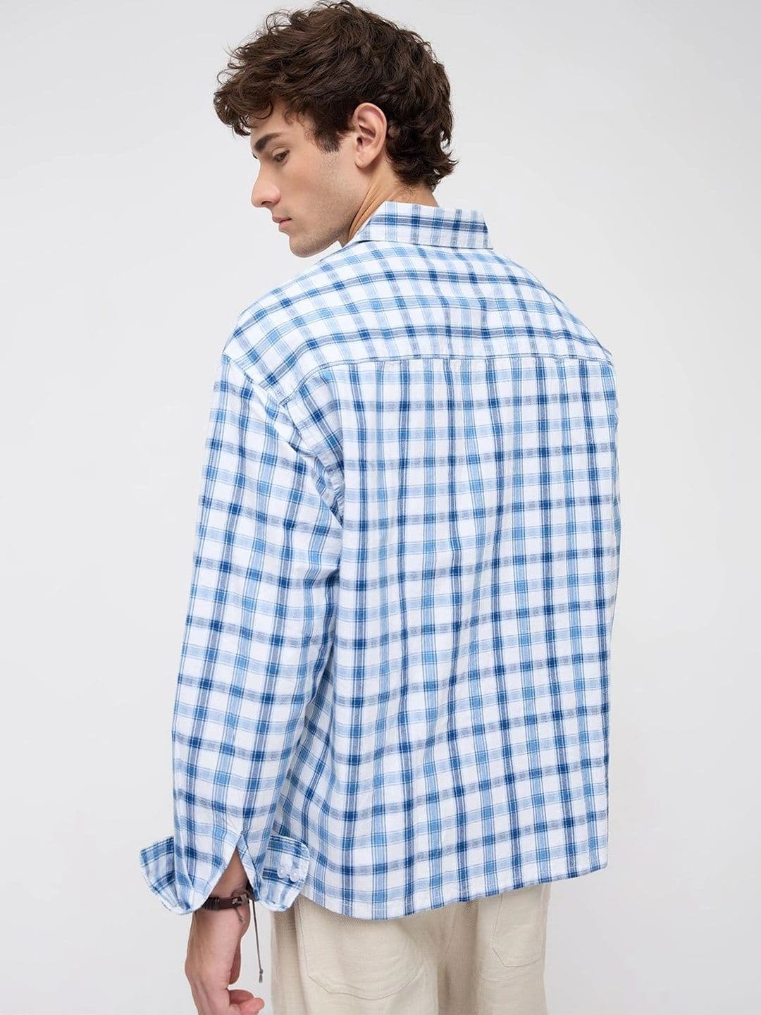 VASTRADO Men Classic Boxy Checked Casual Shirt thumbnail 5