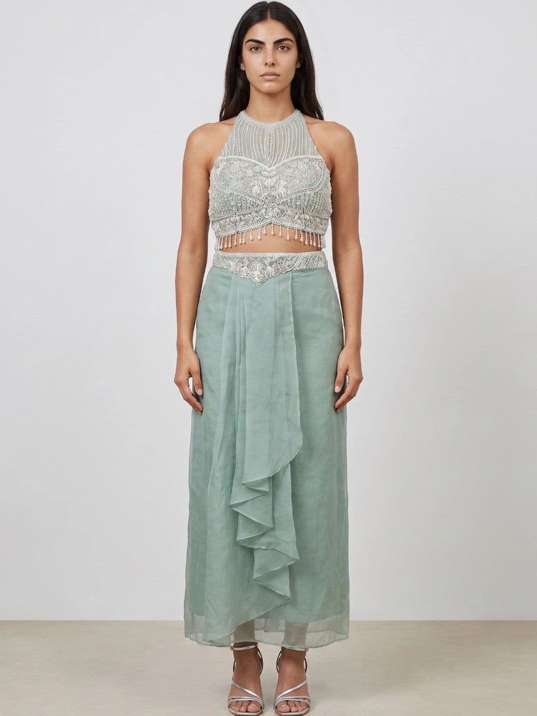 NIYARA India Embellished Beads and Stones Ready to Wear Lehenga & Blouse With Dupatta - view 1