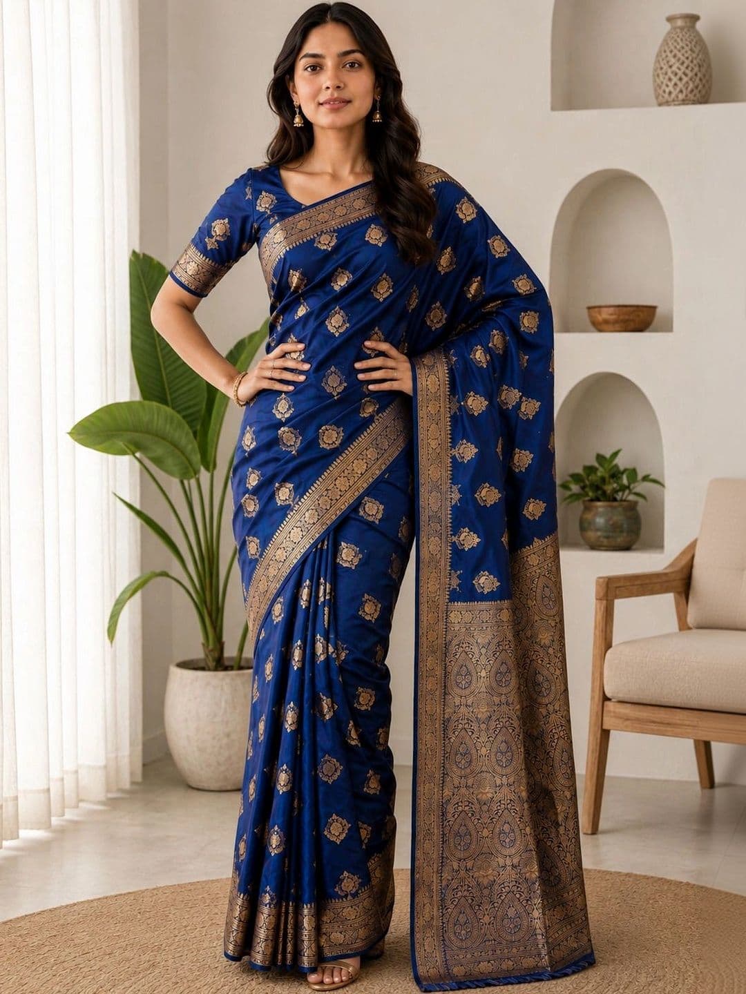 MEHARIKA Paisley Zari Art Silk Banarasi Saree thumbnail 3