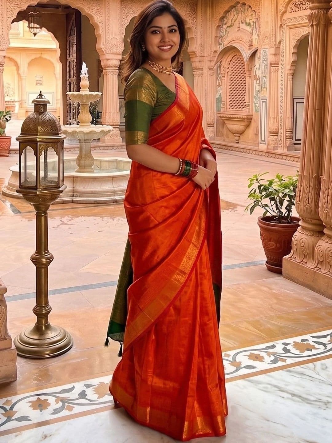 7Eleven Fashion Woven Design Zari Art Silk Banarasi Saree thumbnail 6