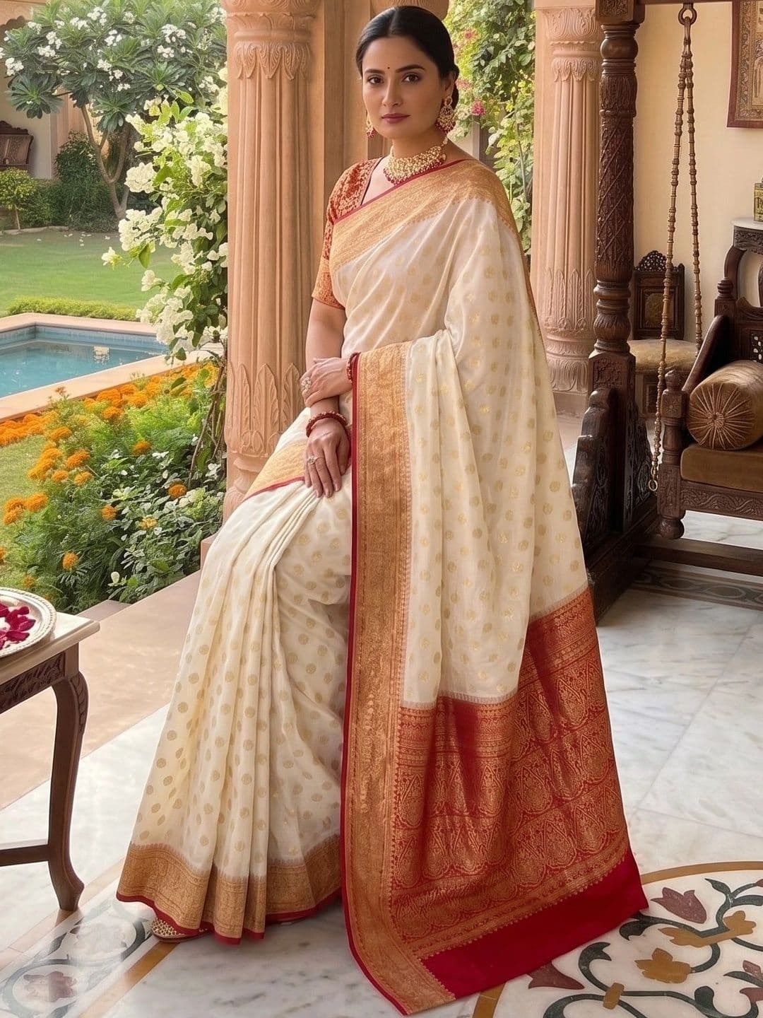 YASHASVI FASHION Woven Design Zari Art Silk Banarasi Saree thumbnail 2