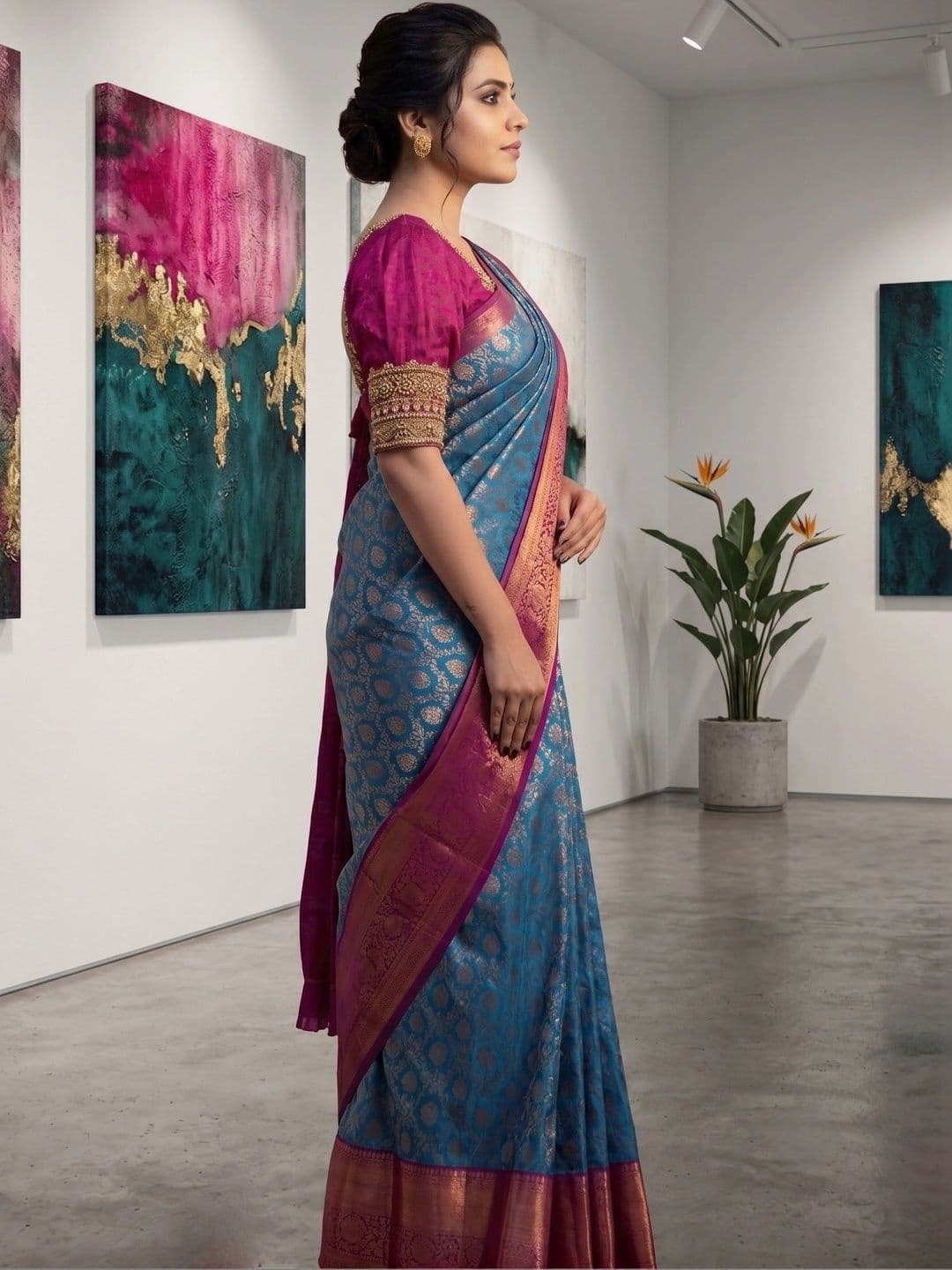 YASHASVI FASHION Woven Design Zari Art Silk Banarasi Saree thumbnail 2