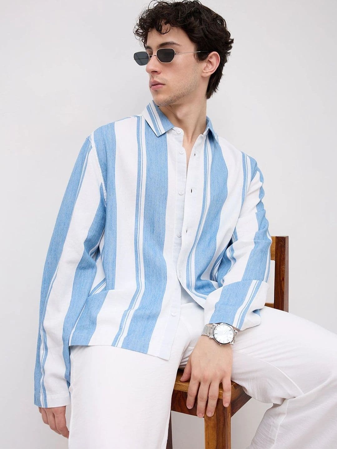 VASTRADO Men Classic Boxy Striped Casual Shirt thumbnail 6