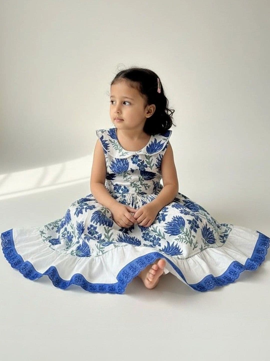 Kakapo Kids Girls Printed Block Print Ready to Wear Lehenga & thumbnail 2
