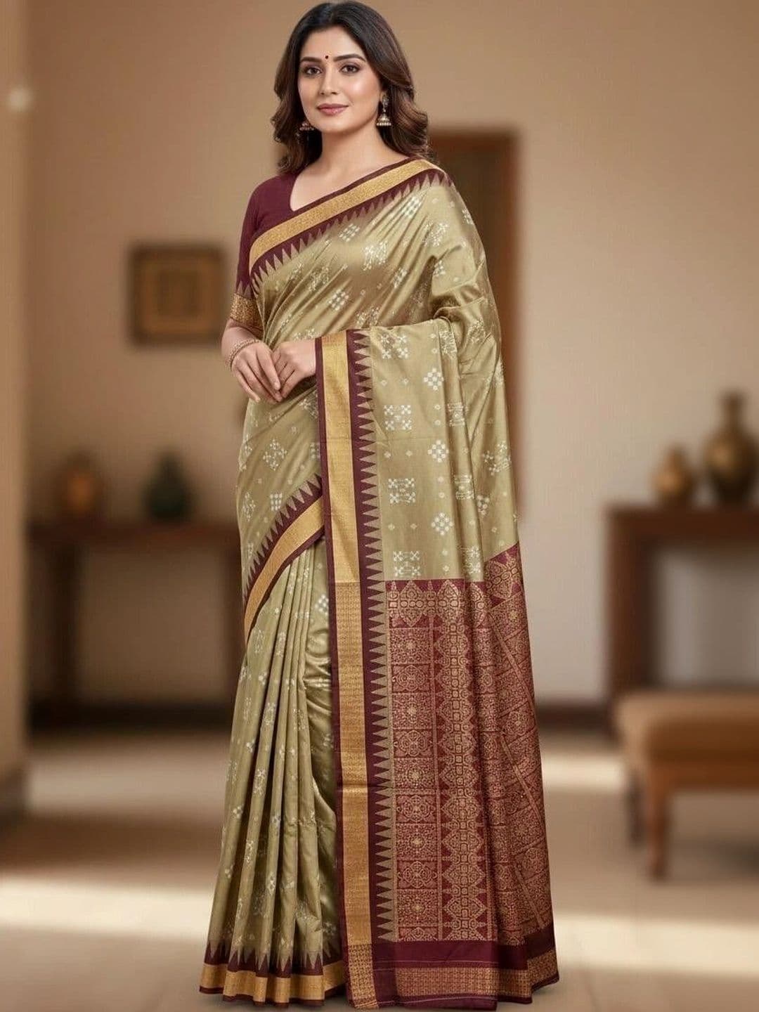 Urban Silk Saree Ethnic Motifs Woven Design Zari Art Silk Sambalpuri Sarees - view 1