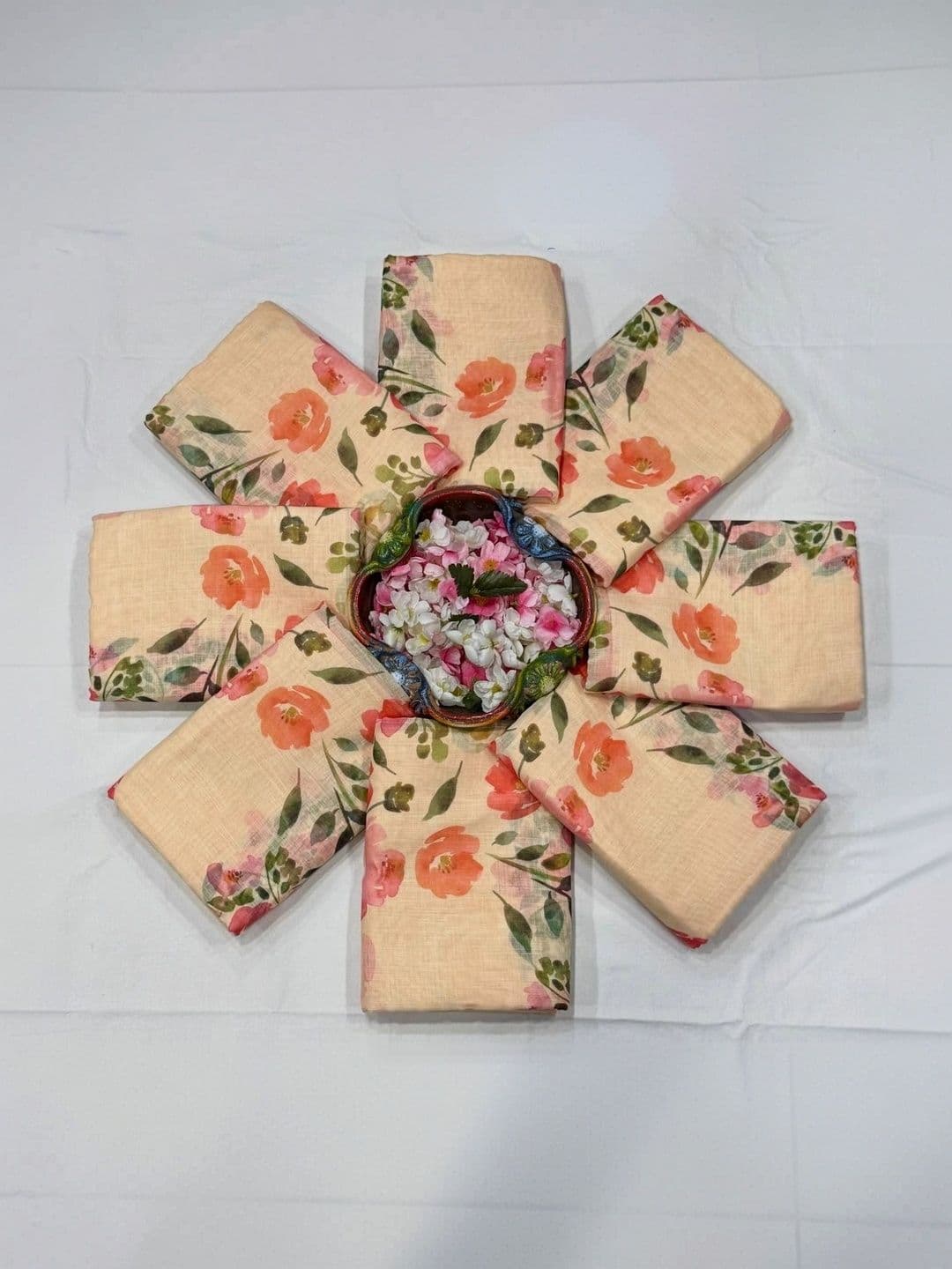 AwadhiCraft Floral Zari Linen Blend Saree thumbnail 7