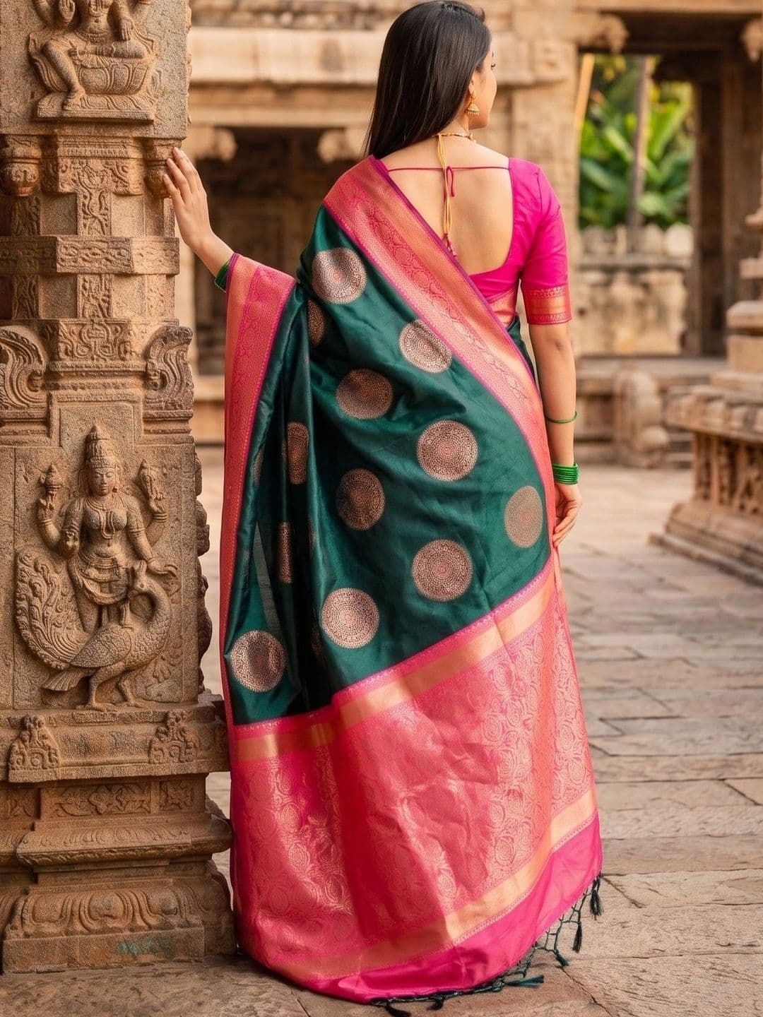 AmiFashion Woven Design Zari Art Silk Banarasi Saree thumbnail 7