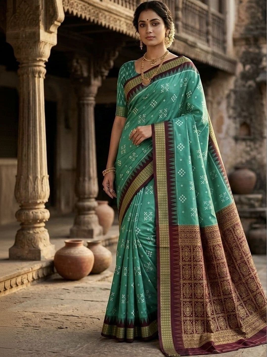 Urban Silk Saree Ethnic Motifs Woven Design Zari Art Silk Sambalpuri Sarees thumbnail 2