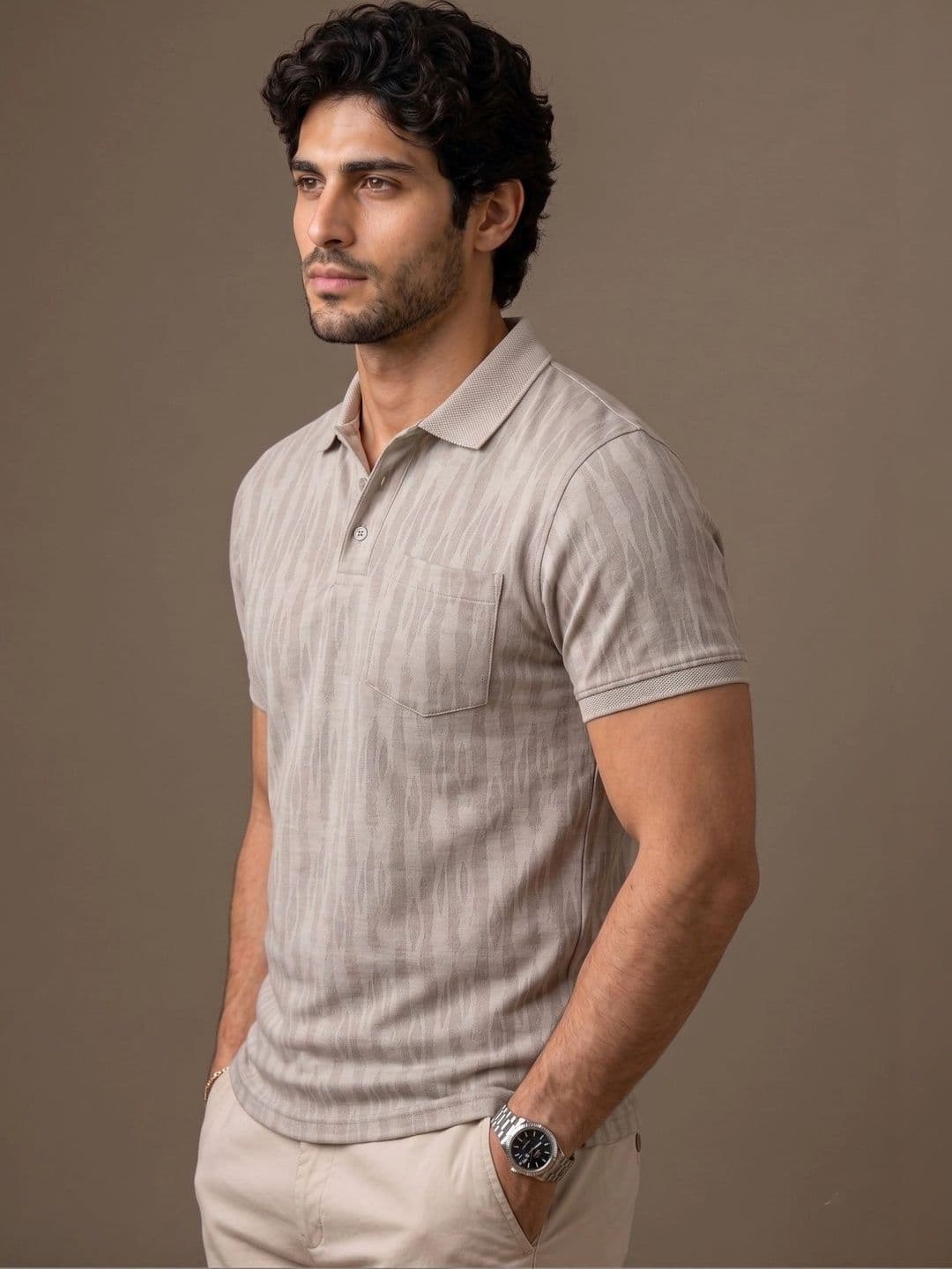 Roadster Men Printed Polo Collar Pockets T-shirt thumbnail 2