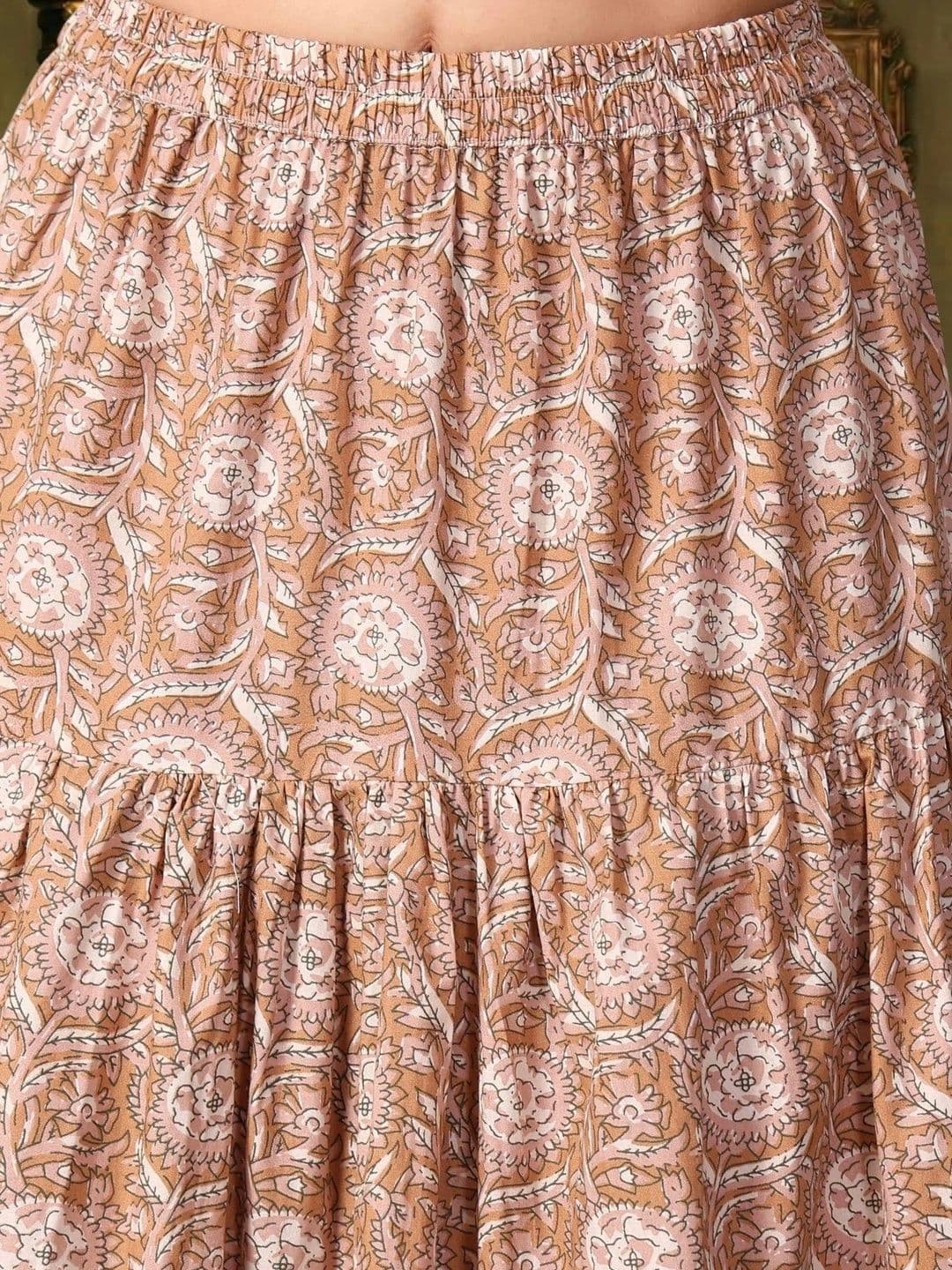 House of Sakhhi Women Floral Tiered Maxi Flared Skirt thumbnail 3