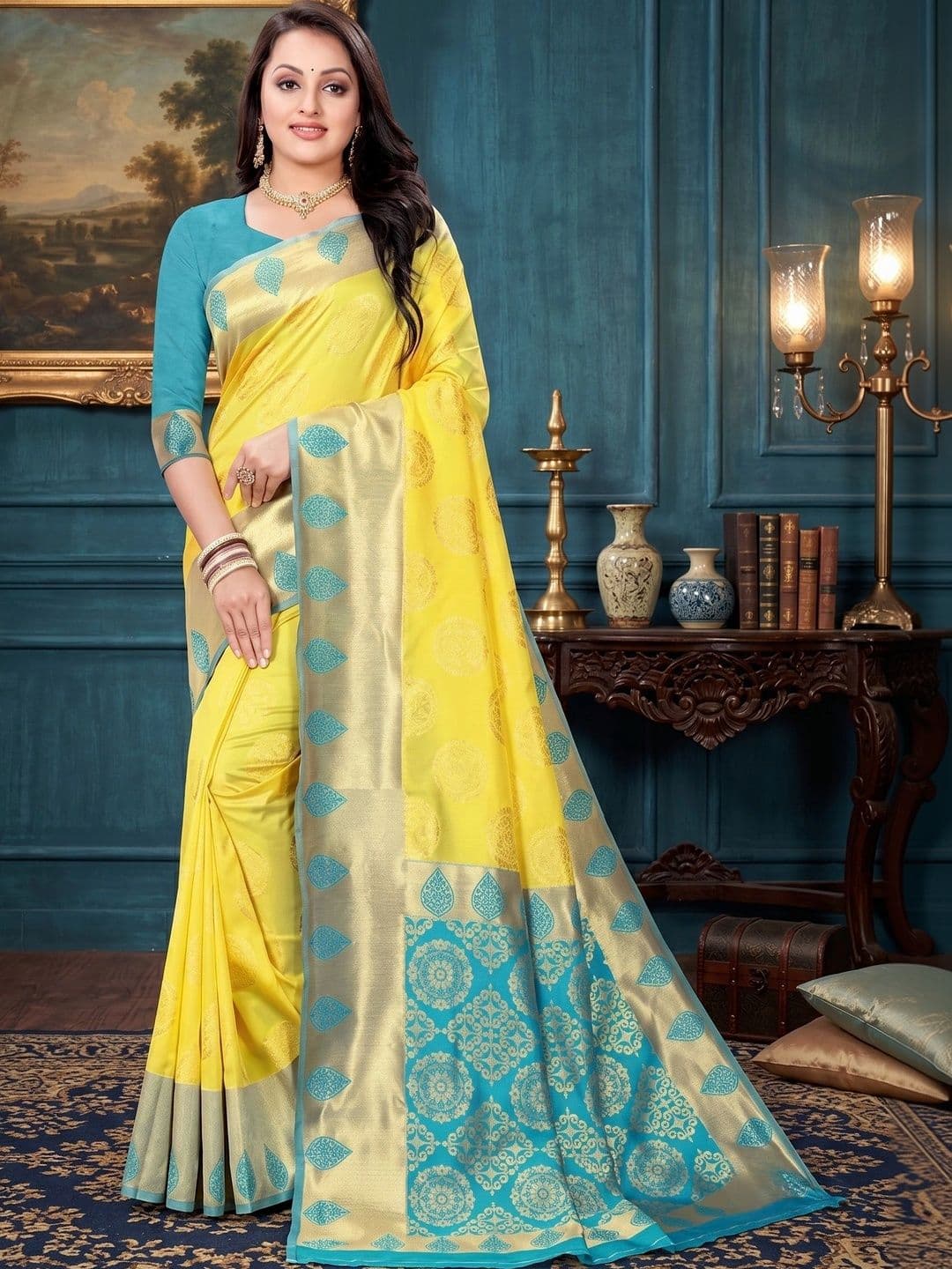 AmiFashion Woven Design Zari Art Silk Banarasi Saree - view 1