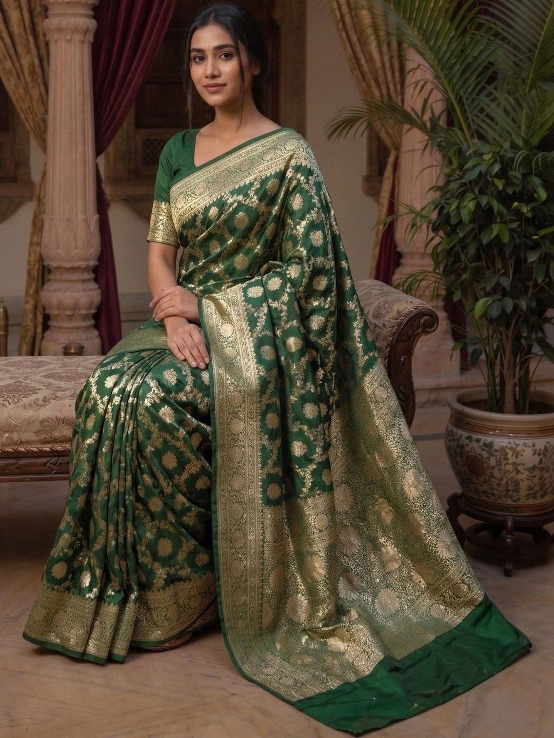 Vidula Fashion Woven Design Zari Art Silk Banarasi Saree thumbnail 4
