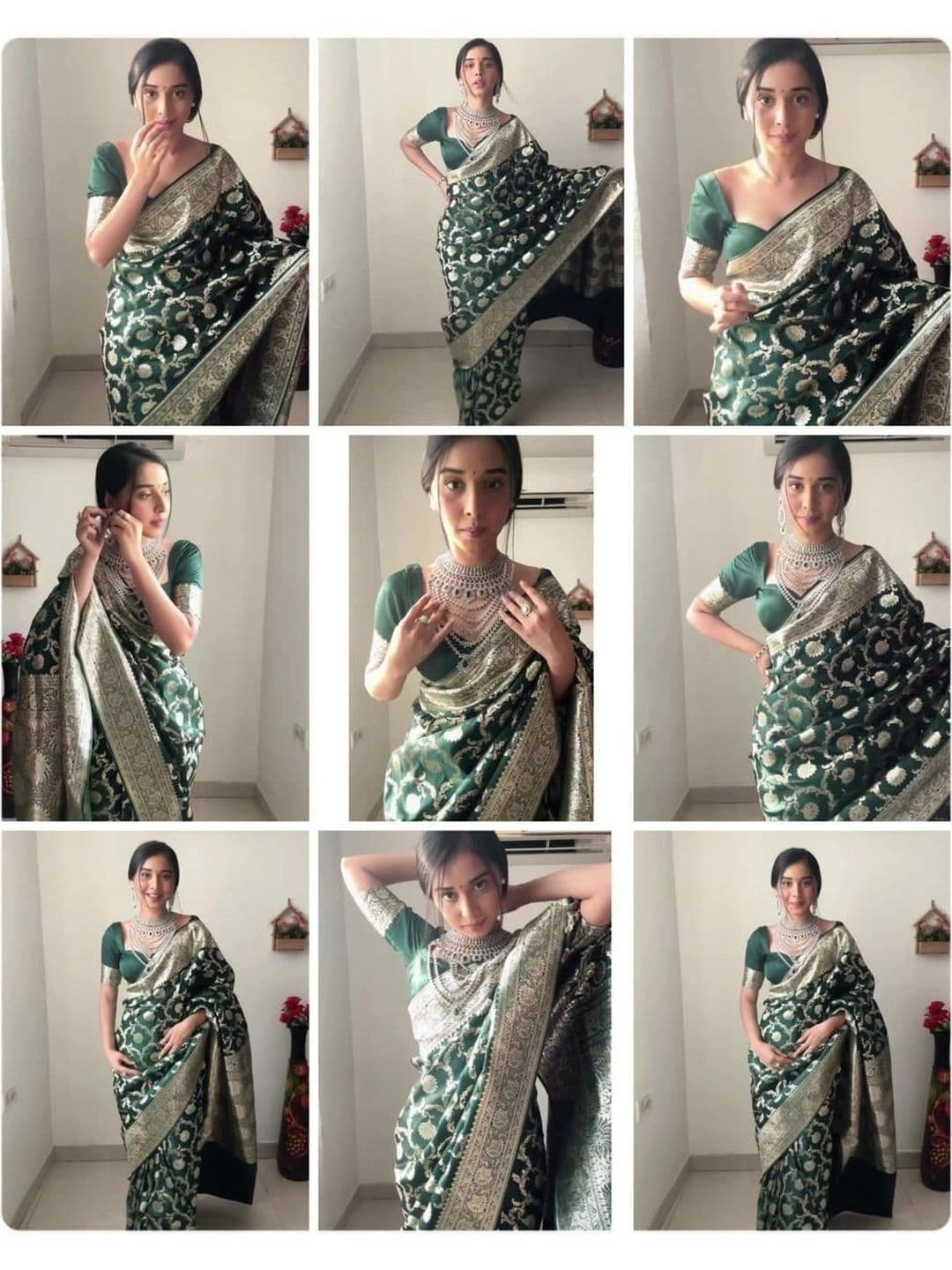 JUICE BEAUTY Woven Design Zari Art Silk Banarasi Saree thumbnail 3
