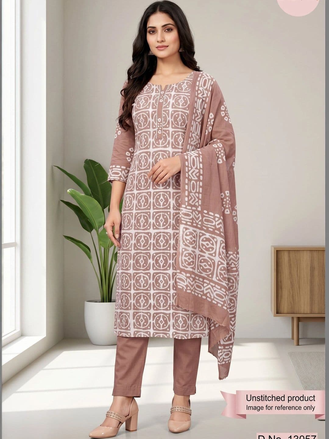 DEVRI Printed Pure Cotton Unstitched Dress Material - view 1