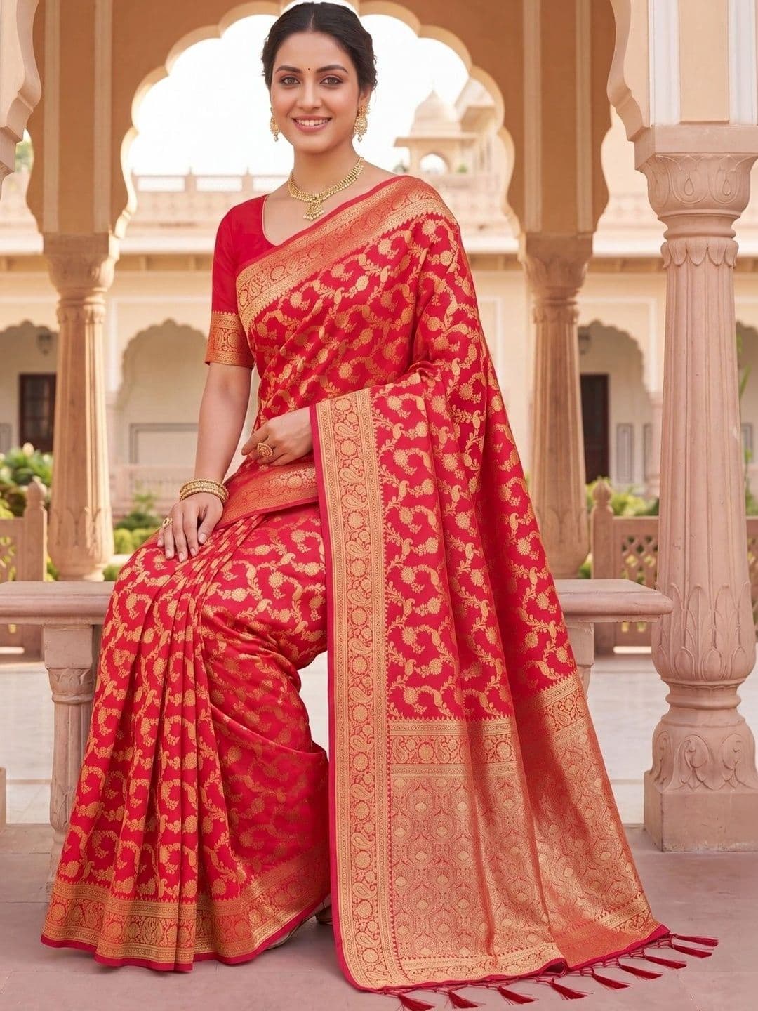 KALINI Zari Banarasi Saree thumbnail 3