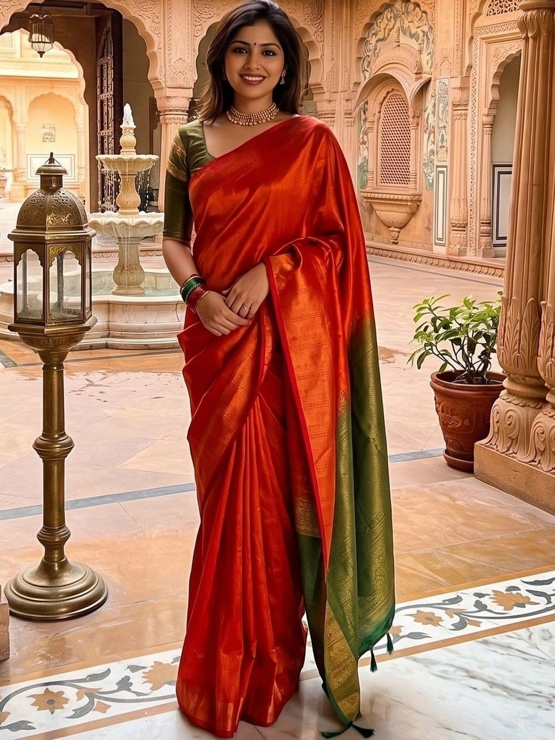 AmiFashion Women Woven Design Zari Art Silk Banarasi Saree - view 1