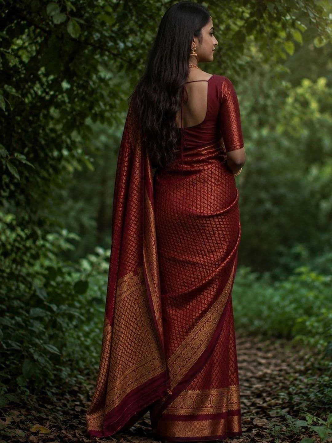 AwadhiCraft Woven Design Zari Art Silk Banarasi Saree thumbnail 6