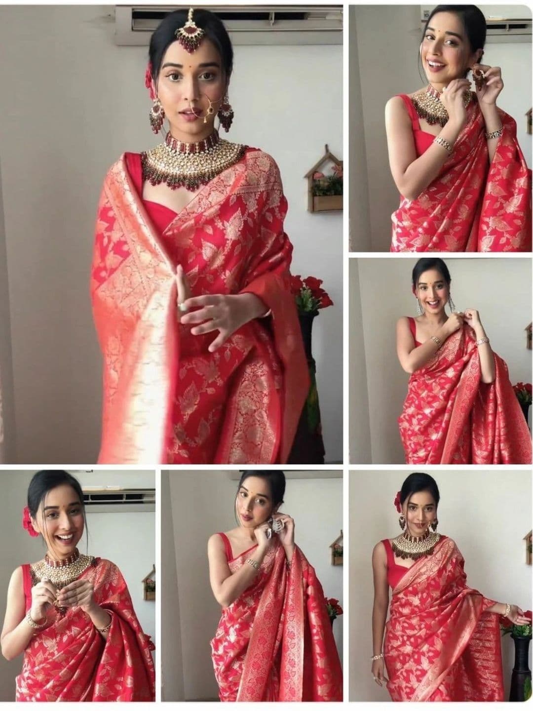 JUICE BEAUTY Woven Design Zari Art Silk Banarasi Saree thumbnail 7