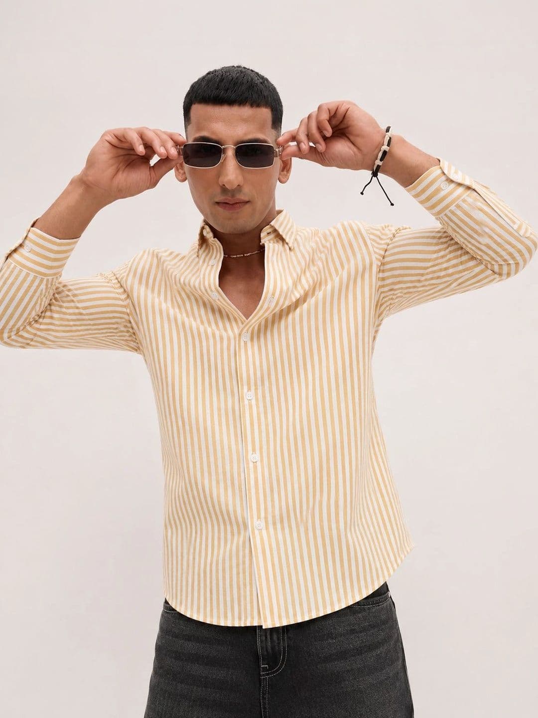 R.Code by The Roadster Life Co. Men Standard Striped Casual Shirt thumbnail 4