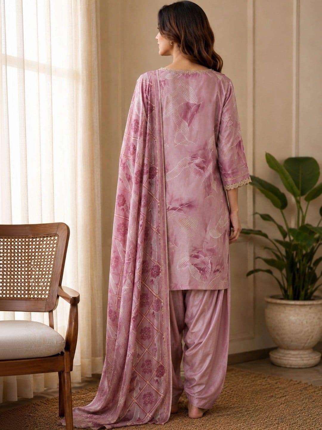Anouk Women Floral Printed Regular Kurta with Patiala & With Dupatta thumbnail 5